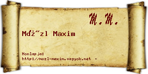 Mözl Maxim névjegykártya